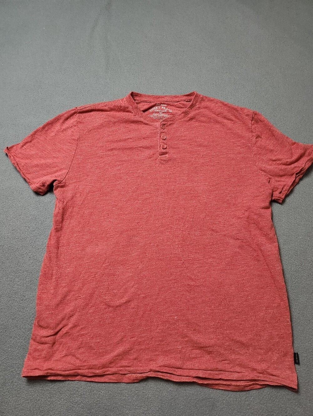 Lucky Brand Linen Blend Short Sleeve Button Up Shirt. Size Large. Beach/Resort